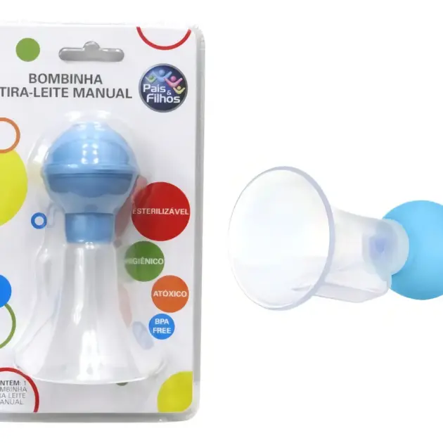 Bombinha Manual De Tirar Leite Bomba Tira Leite Materno Azul