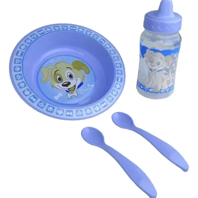Kit Refeição Alimentação Com Copo Treinamento Bebê Infantil Cor Azul-claro