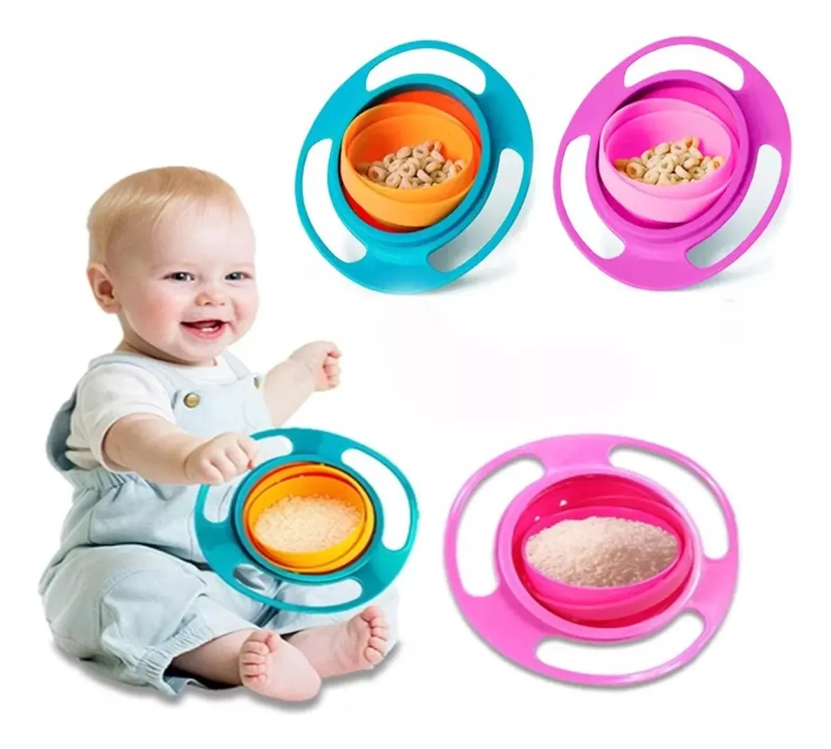 Prato Mágico Infantil Giratório 360 Graus Para Seu Bebê - Imagem 2