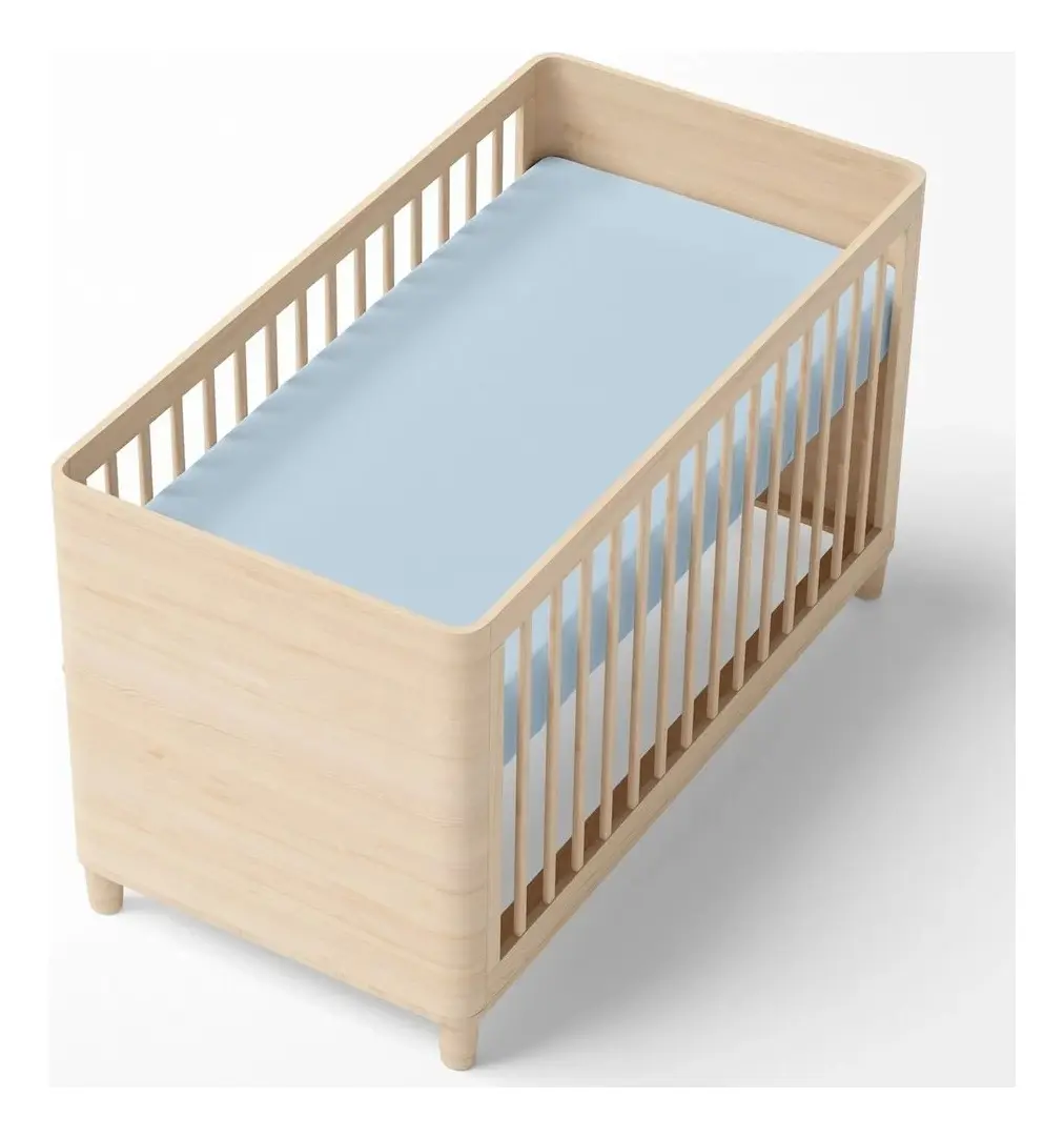 Lençol Infantil Elástico Padrão Berço Americano Azul