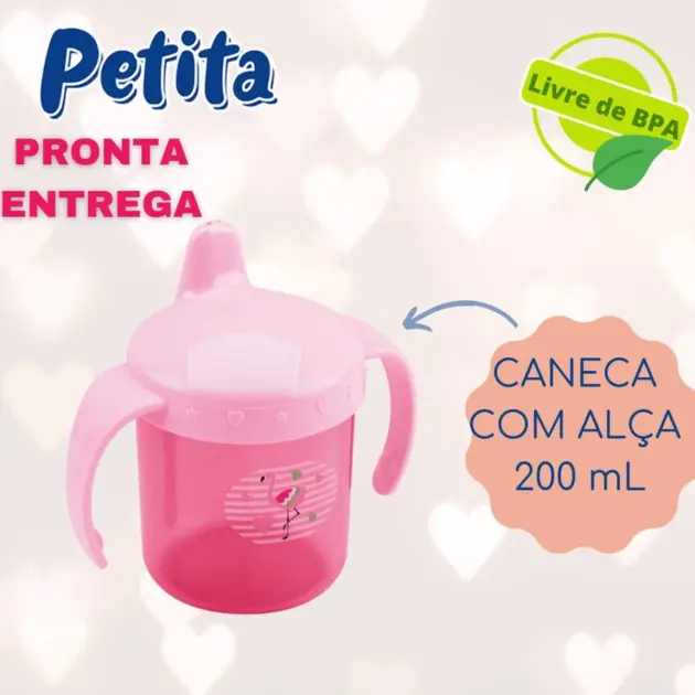 Caneca Treinamento Petita Bebê 200ml Polipropileno BPA Free